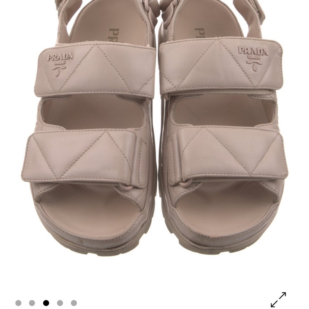 Prada Light Beige Quilted Sandals
